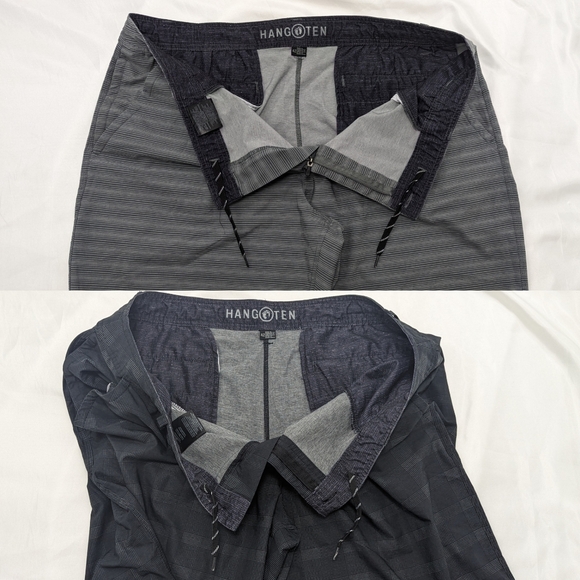 Pair of 2 HangTen Men's XXL Size 42 Gray and Black Zip-Up Hybrid Chino Shorts - Picture 7 of 15
